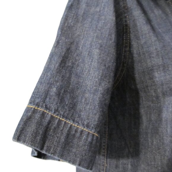 Ralph Lauren Denim Dress Size M Short Sleeve Collared V-Neck Casual Black Label - Picture 3 of 7